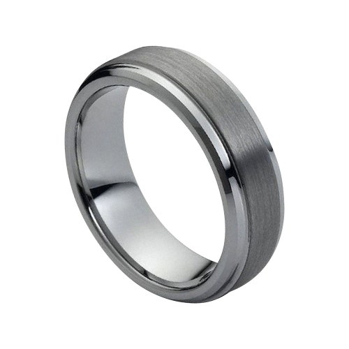 Tungsten Wedding Band Silver Ring Mens Wedding Band 6mm - Etsy