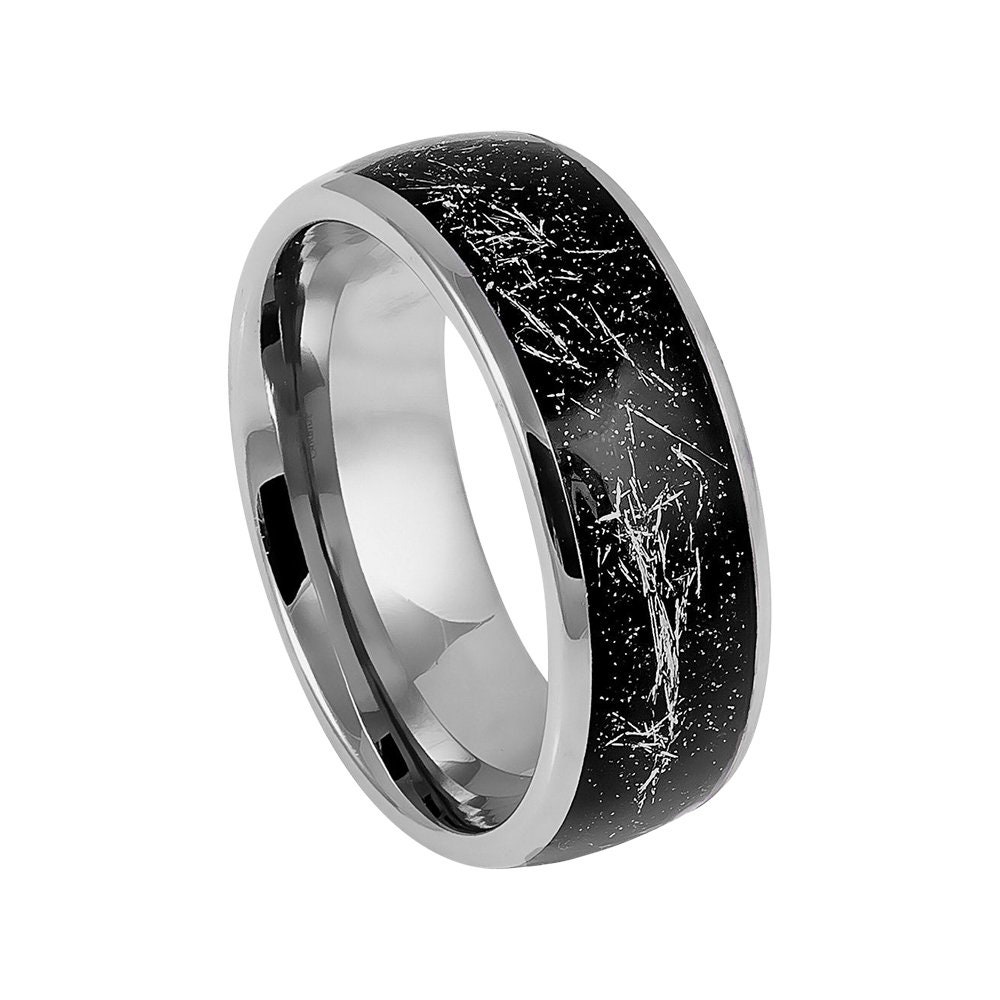 Black Carbon Fiber Ring Mens Wedding Band 8mm Engagement Band Etsy