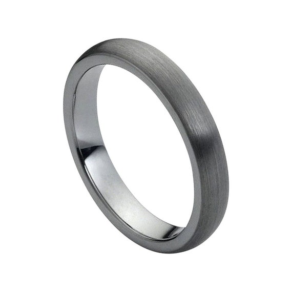 Tungsten Wedding Band Silver Ring Mens Wedding Band 4mm - Etsy