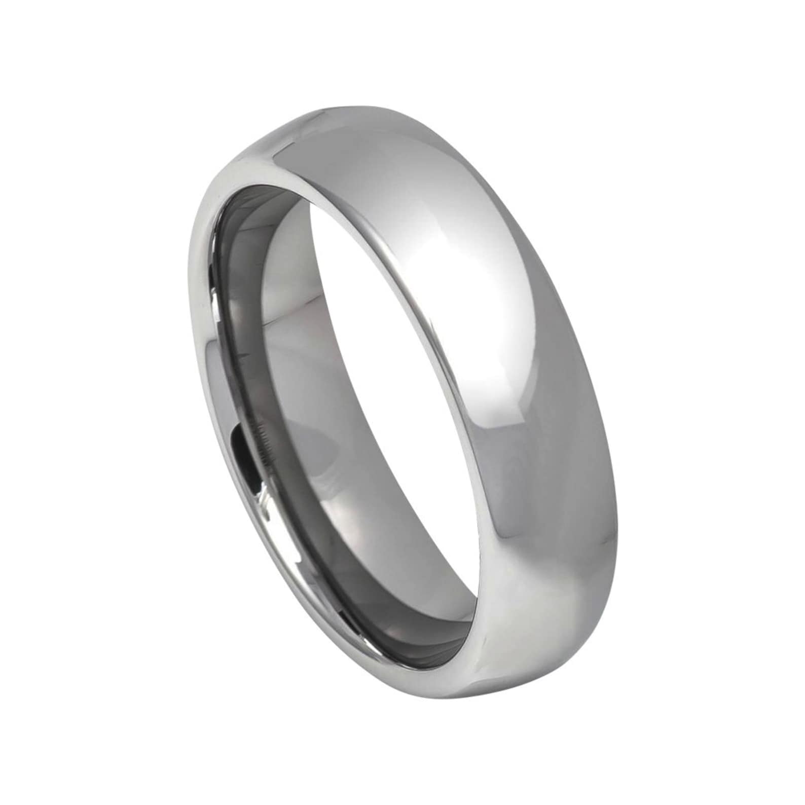 Tungsten Wedding Band Silver Ring Mens Wedding Band 5mm Etsy