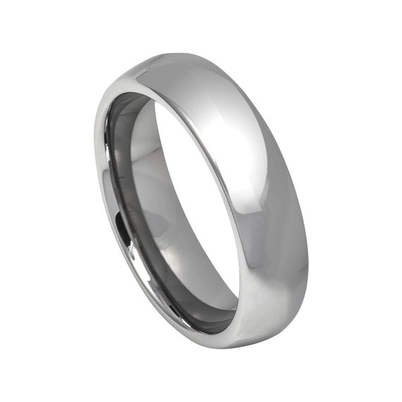 Tungsten Wedding Band Silver Ring Mens Wedding Band 5mm | Etsy