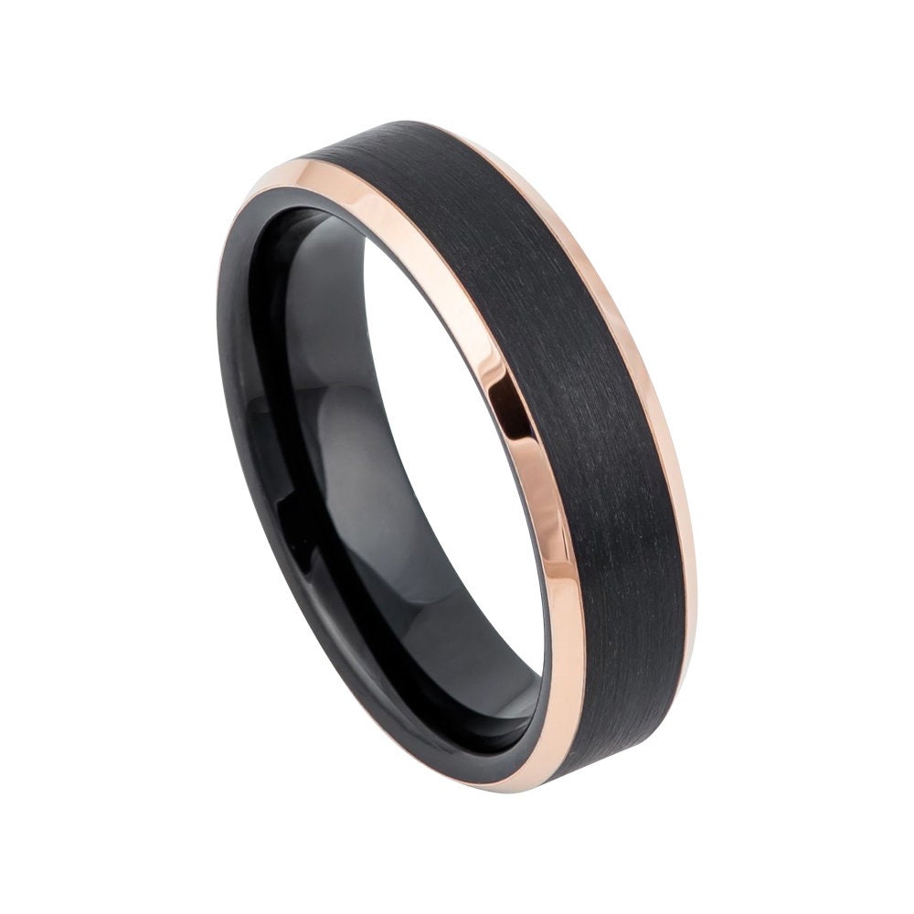 Rose Gold Tungsten Ring Mens Wedding Band 6mm Engagement Band - Etsy