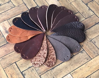 Leather Earrings-Leather Teardrop Earrings-Joanna Gaines Inspired-Pre-Cut Earrings-Diy Craft Supplies