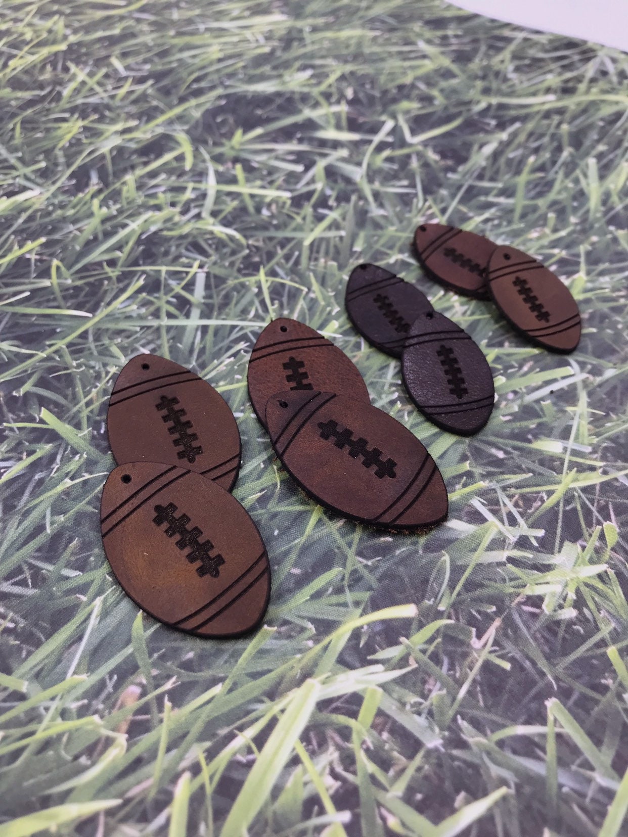 Football Leather Shapes 2 Sizes Available and Ready to Ship Etsy