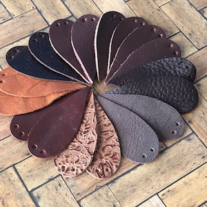 Leather Earrings-Leather Teardrop Earrings-Rustic Boho Chic -2.5&quot;Pre-Cut Earrings-Diy Craft Supplies-leather sample pack-blanks