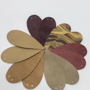 Leather Earrings-Leather Teardrop Earrings-Rustic Boho Chic-2.5&quot;Pre-Cut Earrings-Diy Craft Supplies-Sample pack for earring making