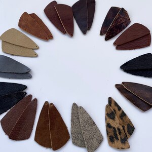 Triangle Leather Earring drops-Thin Strips-Simple- Earrings-Rustic Boho Chic-2.5&quot; Pre-Cut Earrings-Diy Craft Supplies
