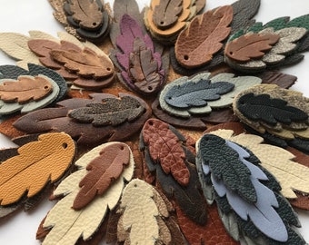 Leather Earrings-Leather Leaf Earrings-Rustic Boho Chic -1" -2.5” Pre-Cut Earrings-Diy Craft Supplies