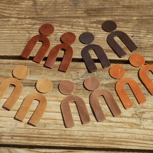 Leather Earring drops-Simple- Earrings-Rustic Boho Chic -2.5&quot; Pre-Cut Earrings-Geometric