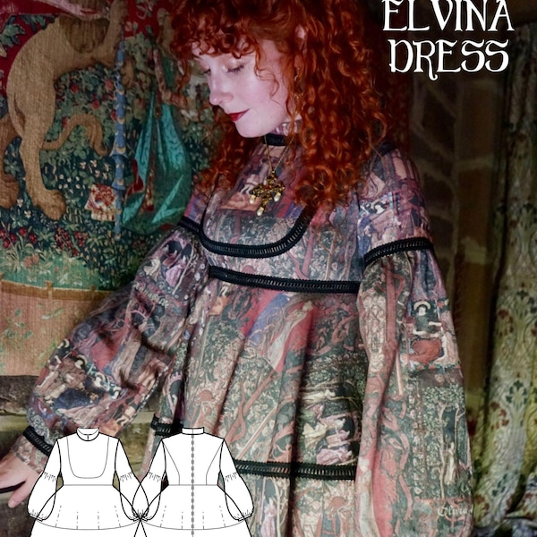 Elvina Dress – Medieval & Renaissance Inspired Fantasy Sewing Pattern PDF