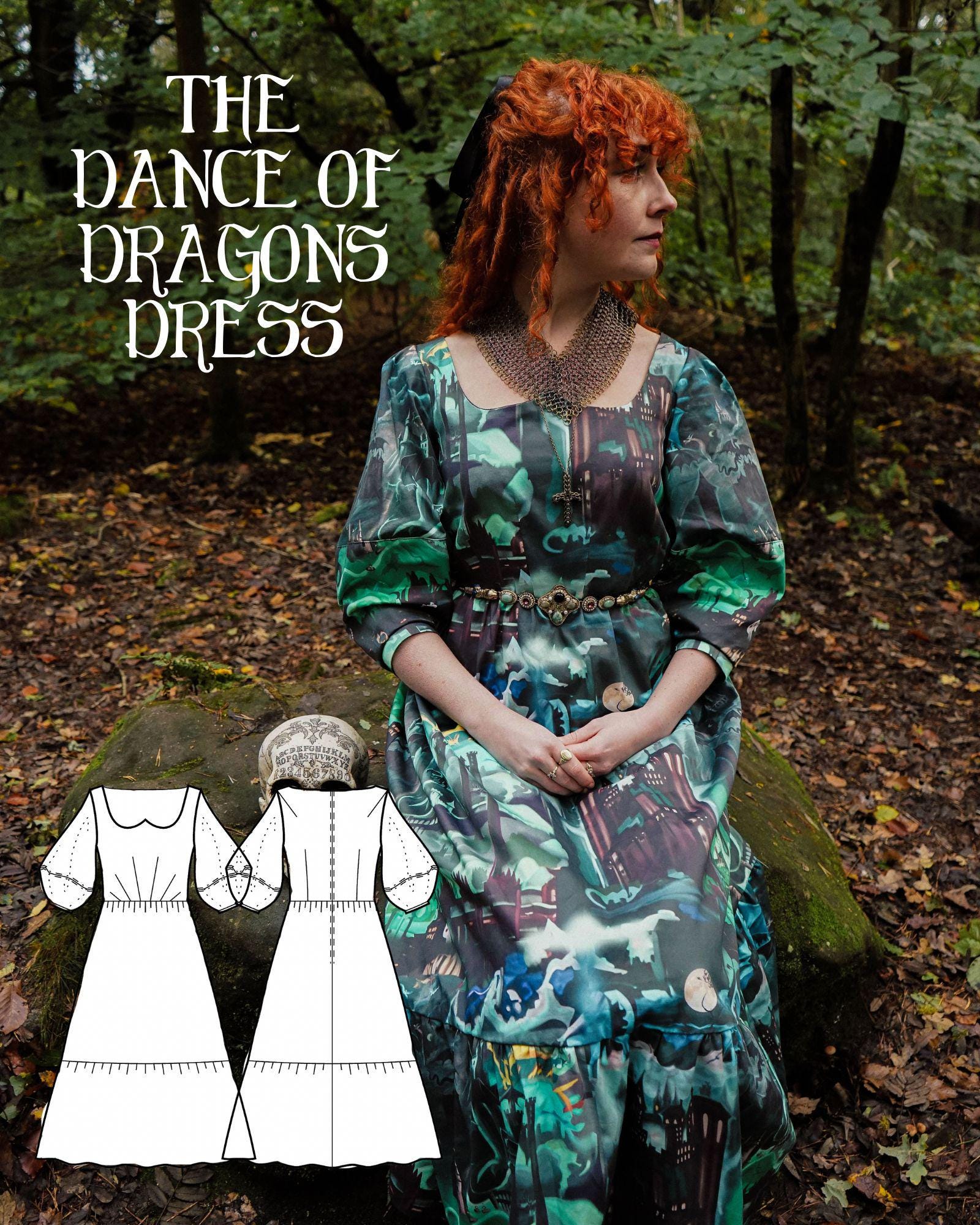 blue dragon print dress Saloni London - Michelle Dress in Navy Hidden Dragon main image 0
