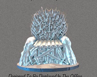 Unique Metal Art Office Décor; Fantasy Throne Design Desk Display Sculpture Decoration.
