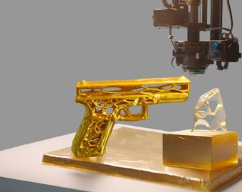 3D Printed Contemporary Art - Pop Art Non-Functional Gun Collectible - Unique Printed Sculpture