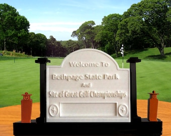 Personalized Golf Gift For Golf Lovers & Sports Fans, An Elegant Landmark Display Piece For The Home, Office or Game Room