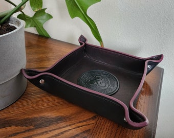 Premium English Bridle Leather Valet Tray - Personalization Available