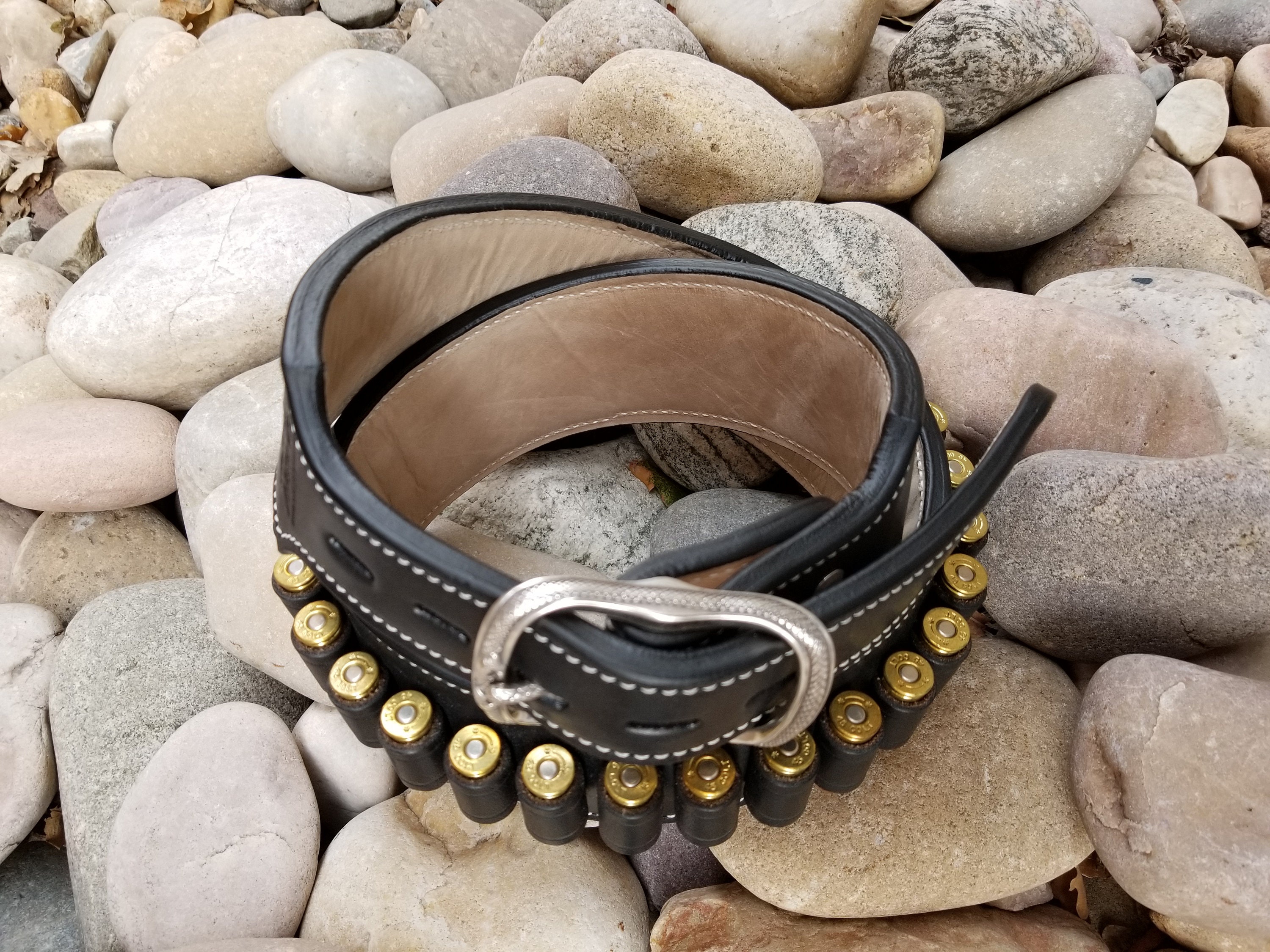 Python Leather Gun Belt Plissken Solid SAA Cartridge Belt Etsy