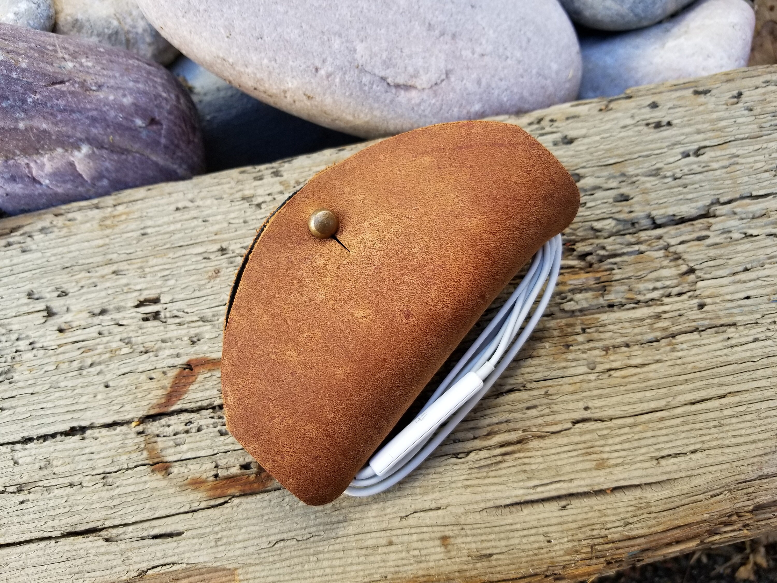 Genuine Leather Headphone Earbud Travel Carry Case Etsy