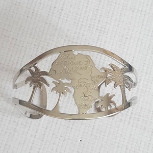 Bracelet jonc en plaqué or et argent, Madagascar, Haïti, Ile Maurice, Afrique, Martinique....