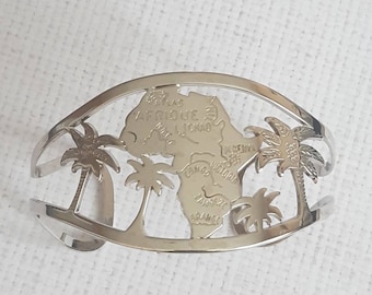 Gold and silver plated bangle bracelet, Madagascar, Haiti, Mauritius, Africa, Martinique....