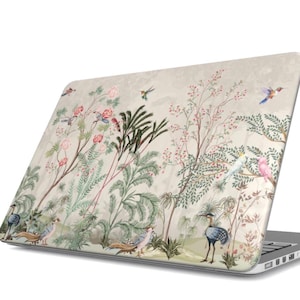 Chinoiserie antiek blushroze MacBook-hoeshoes | Harde beschermhoes Apple Mac Pro Air laptop | Vintage Aziatisch bloemenbotanisch accessoire