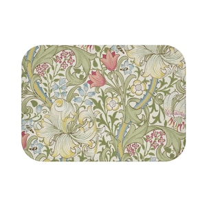 May include: A vintage-style floral pattern featuring lilies, tulips, and other flowers in shades of pink, yellow, and green on a cream background.