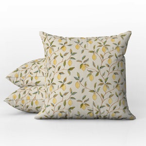 Outdoor Pillows | Weatherproof Garden Cushions | William Morris Vintage Floral | Summer Lemons Pattern | English Countryside Style
