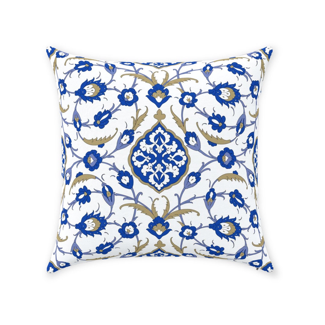 Sofia Ottoman Pillow Cover Pure Cotton Twill Print Fabric Etsy