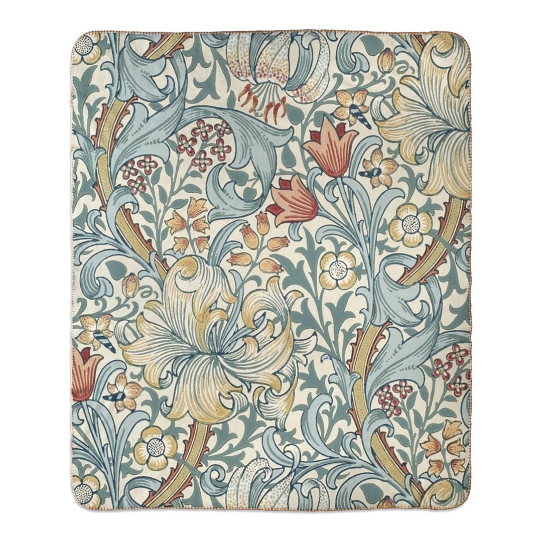William morris fleece lined blanket blue slate manilla etsy uk