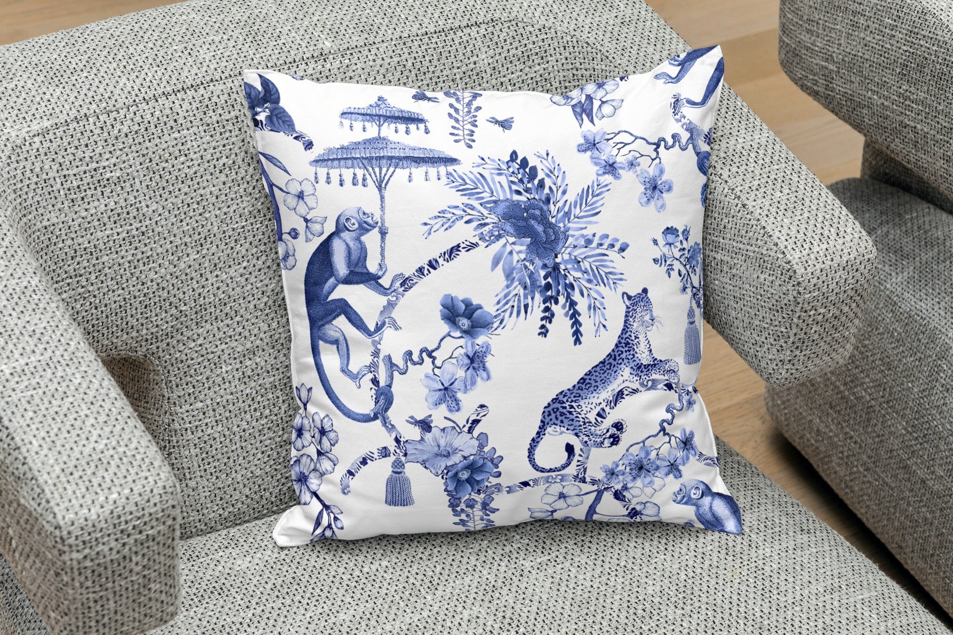 Chinoiserie outdoor pillows hot sale
