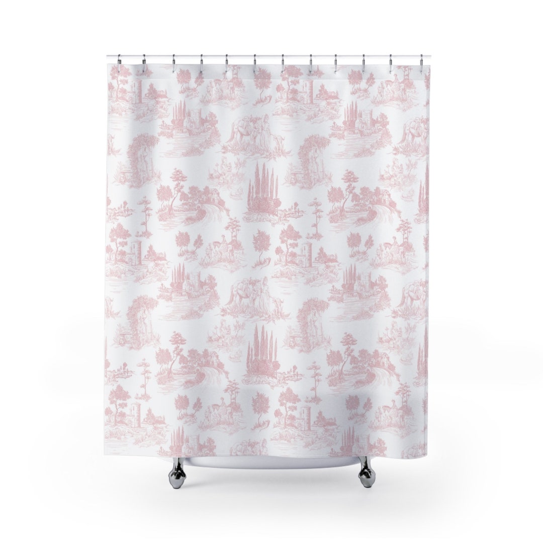Toile De Jouy Shower Curtain Vintage French Toile Pattern Pretty Light ...