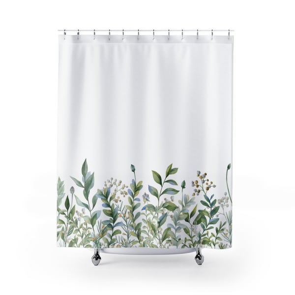 Leaf Print Shower Curtain Etsy