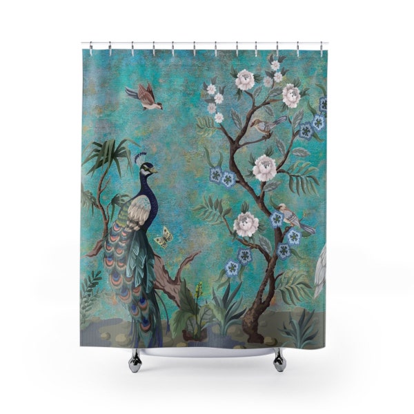Aqua Shower Curtain Etsy