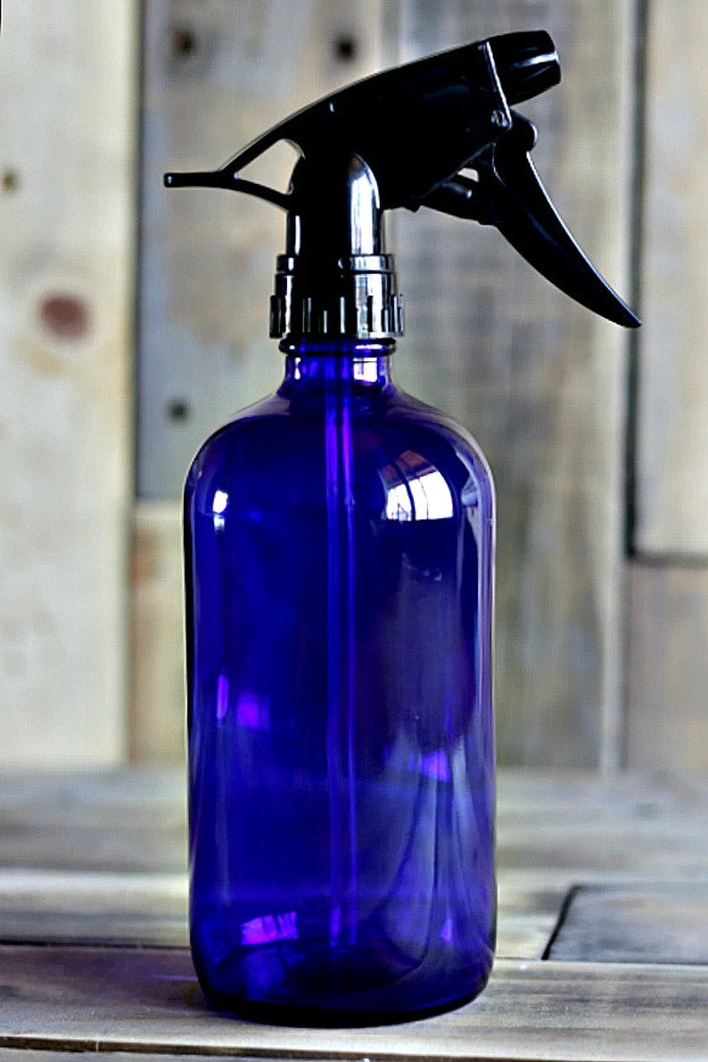 Download 16 oz Glass Spray Bottle with glass STRAW Cobalt Blue Glass | Etsy