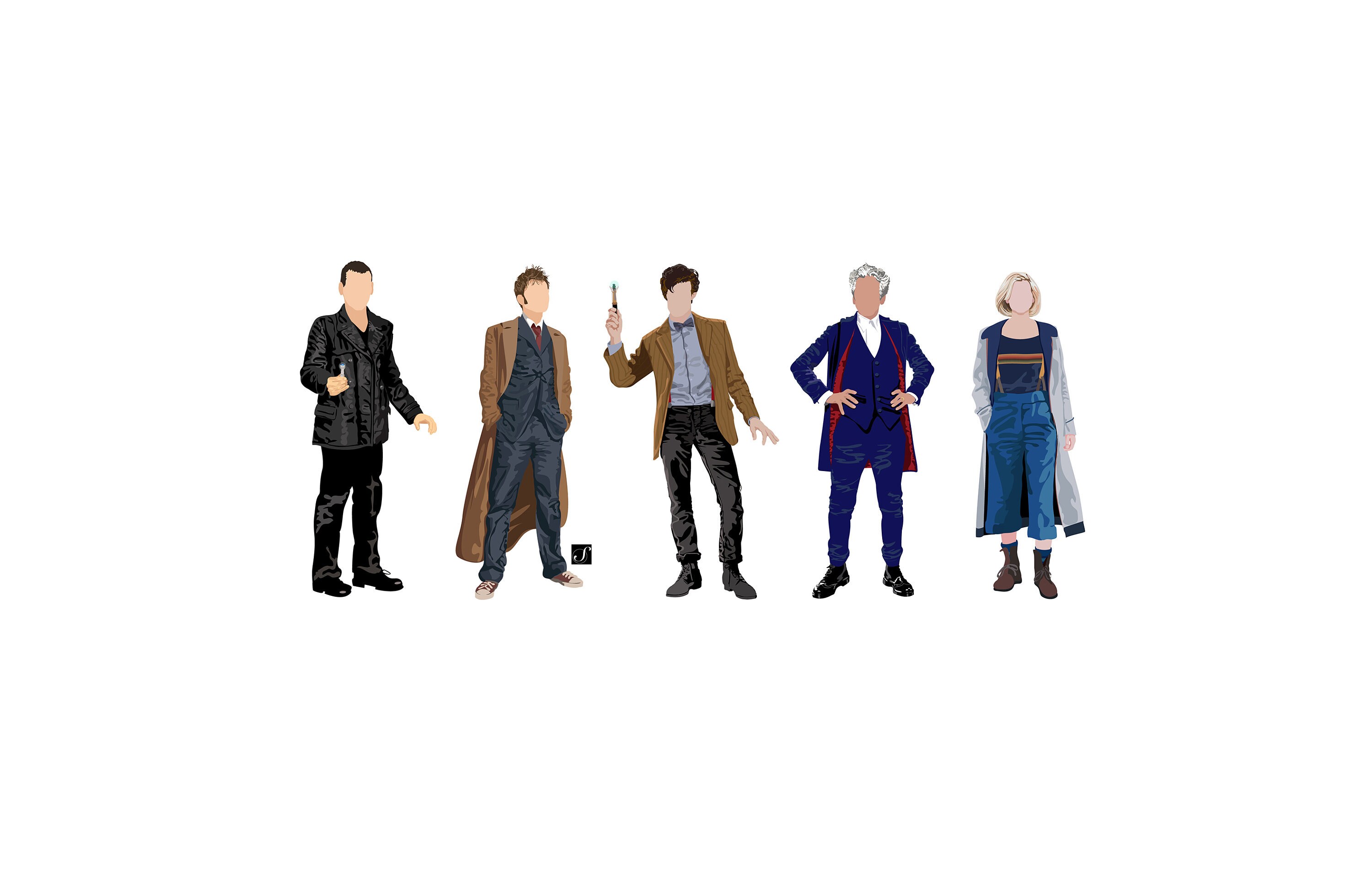 Doctor Who Printable Artwork 5 Doctors Minimalist Portraits Etsy