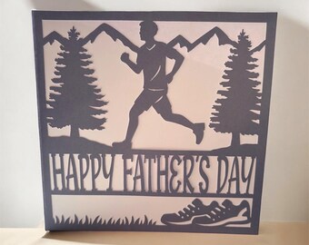 Cross country running fathers day card, runner fathers day card, Running fathers day card, Jogging fathers day card, marathon fathers day