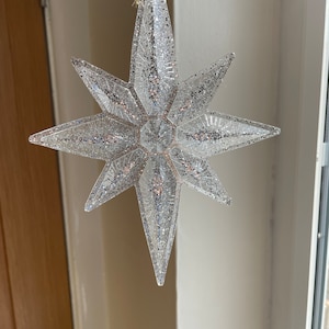 Glitter Resin Christmas Star Window Decoration