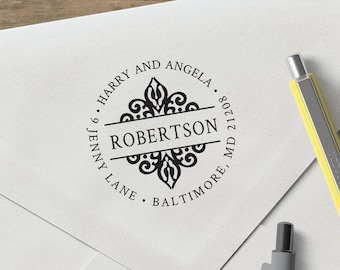 Custom Address Stamp Robertson Design - Three Designing Women Personalized Self Inking Stamp with Clean Hands Technology