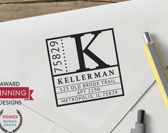 Custom Address Stamp Kellerman Design - Three Designing Women Personalized Self Inking Stamp with Clean Hands Technology