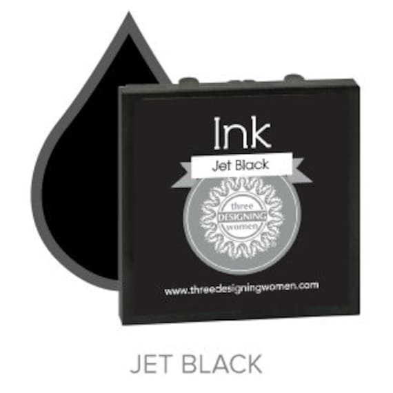 Jet Black Ink Cartridge Pad Refill for Three Designing Women Square Stamper Device