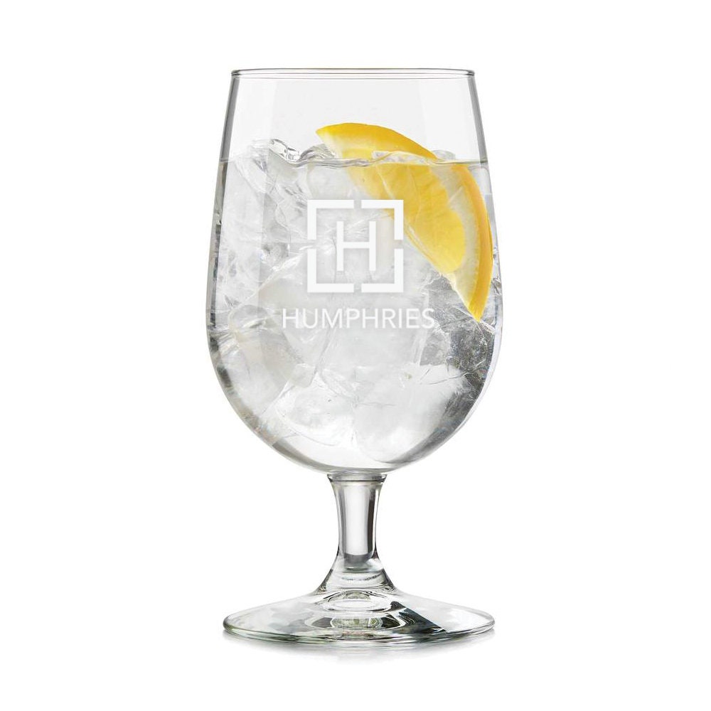 Personalized Engraved Glass Water Goblet Custom Monogram | Etsy