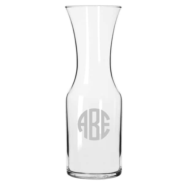 Personalized Engraved Glass Carafe - Custom Monogram for Outdoor Entertaining, Perfect Gift for Mother's Day, Housewarming, Wedding, & more