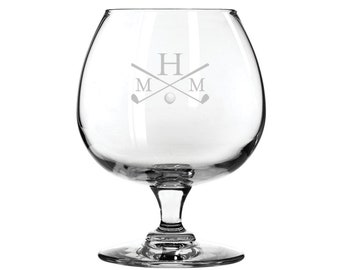 Personalized Engraved Brandy Glass - Custom Monogram Barware for Father's Day Gift, Cocktail Party, Wedding, Birthday, Anniversary, and more