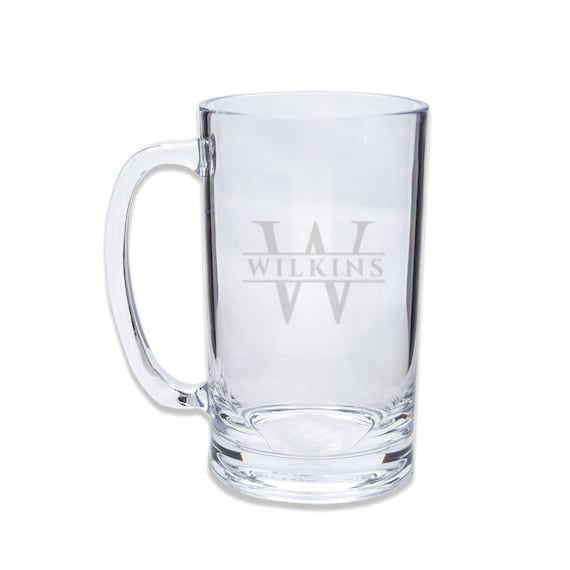 Personalized Engraved Acrylic Beer Mug Custom Monogram for Etsy