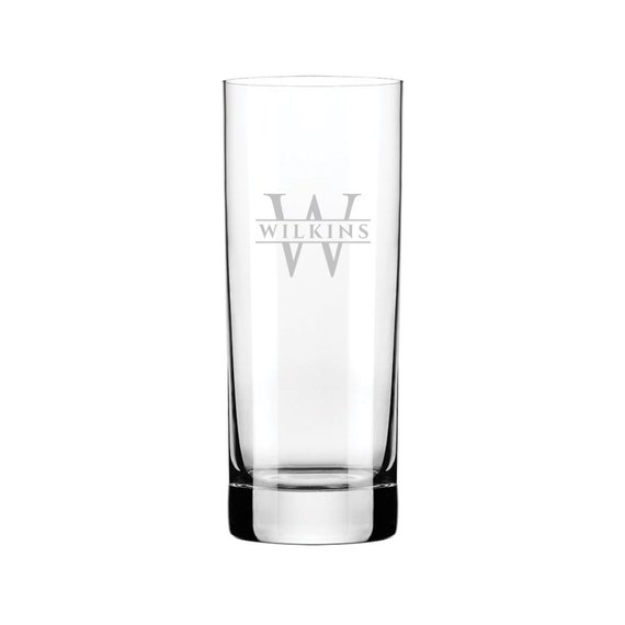 Personalized Engraved Drinking Glass - Custom Monogram Water & Cocktail Glass, Gift for Mother's Day, Wedding, Housewarming, Birthdays