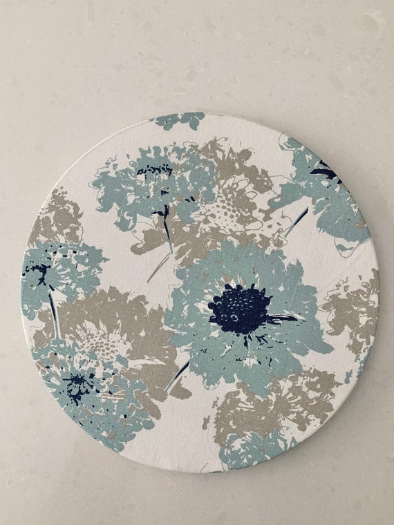 Light Blue floral Charger Plate Cover|13"diameter|Farmhosue| coastal | Table decor|Spring |Summer|Set of two|Patio table|Mother's Day|