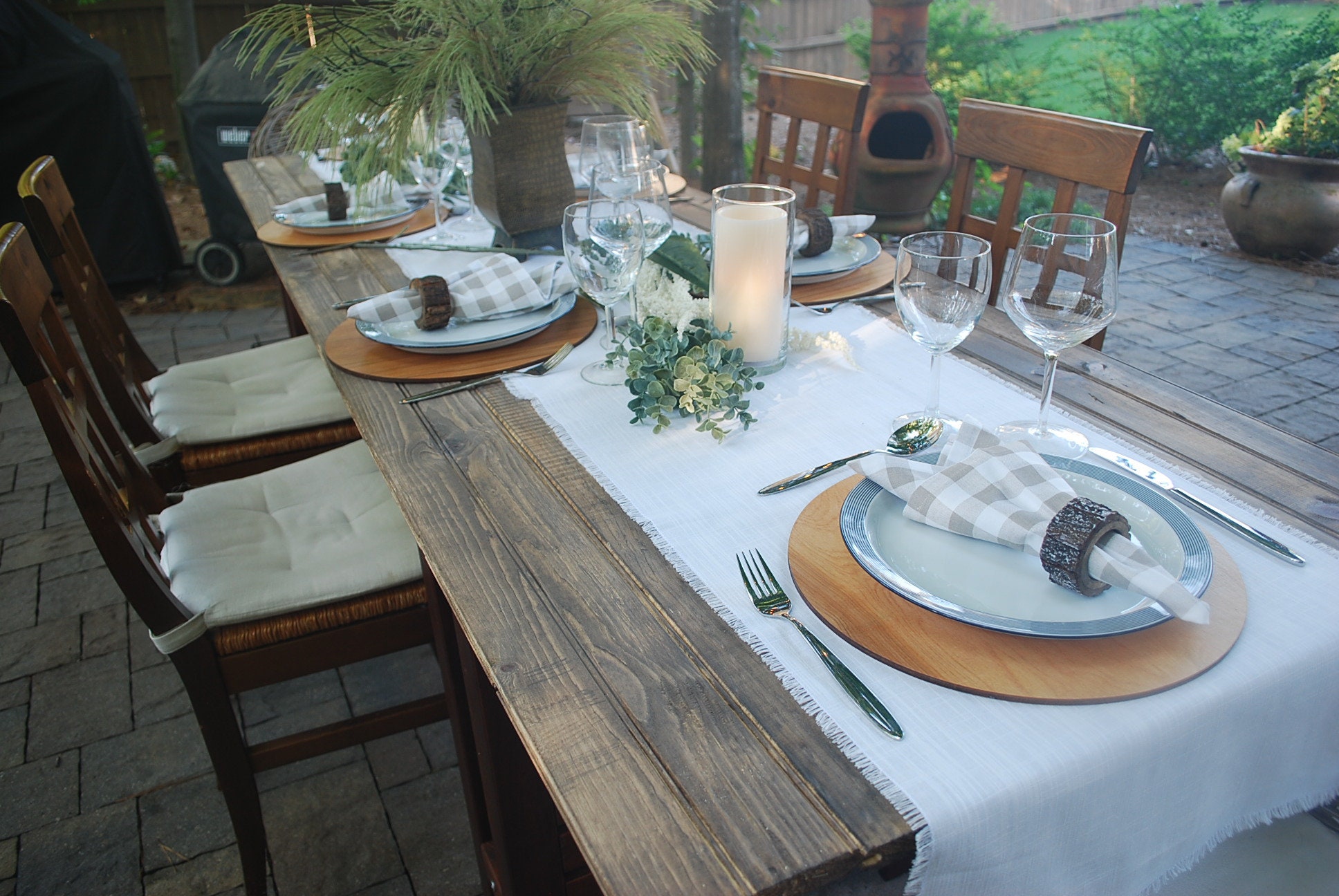 Wooden Charger Plates 14 diameter Stained RusticvintageGolden Oak