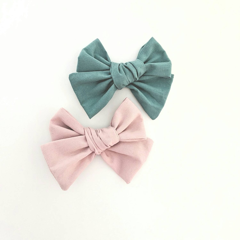 Baby Shower Gift Hair Bows Hair Accessories Pigtail Bows Pink Bow Baby Girl Headbands Newborn Bows Upcycled Blue Pinwheel Bow