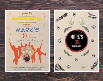 Backyard BBQ Invitation, Barbecue, BBQ Invite Grill and Chill, Backyard Party Invitations, BBQ Birthday, Backyard Party Invite Digital,