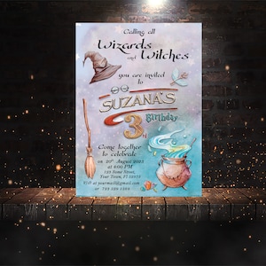 Magic School Invitation, Magic School Birthday, Magic Birthday Invitation, Magic Party Invitation, Magic Birthday Party Inviation
