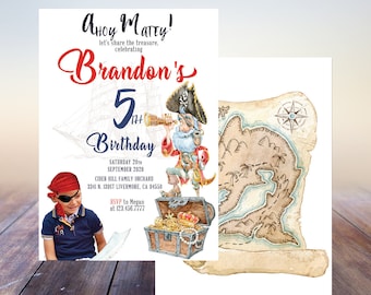 Pirate Invitation - Pirate Party Invitations - Pirate Birthday Party Invites - Pirate Party Supplies - Pirate Themed Party - Pirate Boy